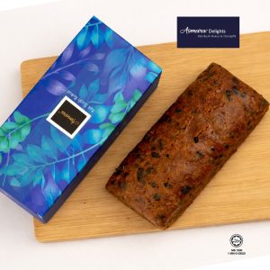 Kek Buah Kukus Asmara 470g - top view premium steamed fruit cake