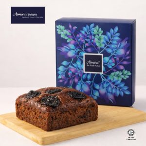 Kek Buah Kukus Prun Kranberi 720g whole cake with gift box by Asmara Delights